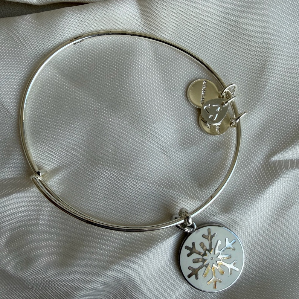Alex and Ani Silver Snowflake Charm Bracelet